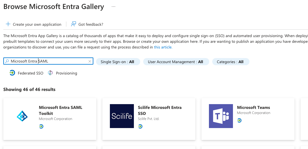 microsoft entra gallery