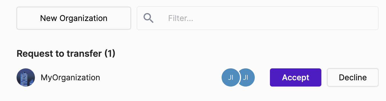 Accept Organization Transfer